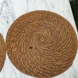 3 wicker and bamboo placemats