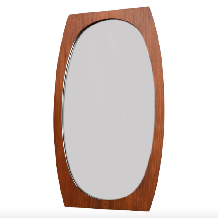 Teak mirror Italy 1950 58x100cm