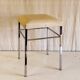 Tabouret vintage en métal chromé et similicuir blanc - mid. XXeme