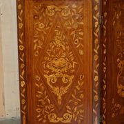 Pair of three-panel screens made of Dutch hardwood and walnut.