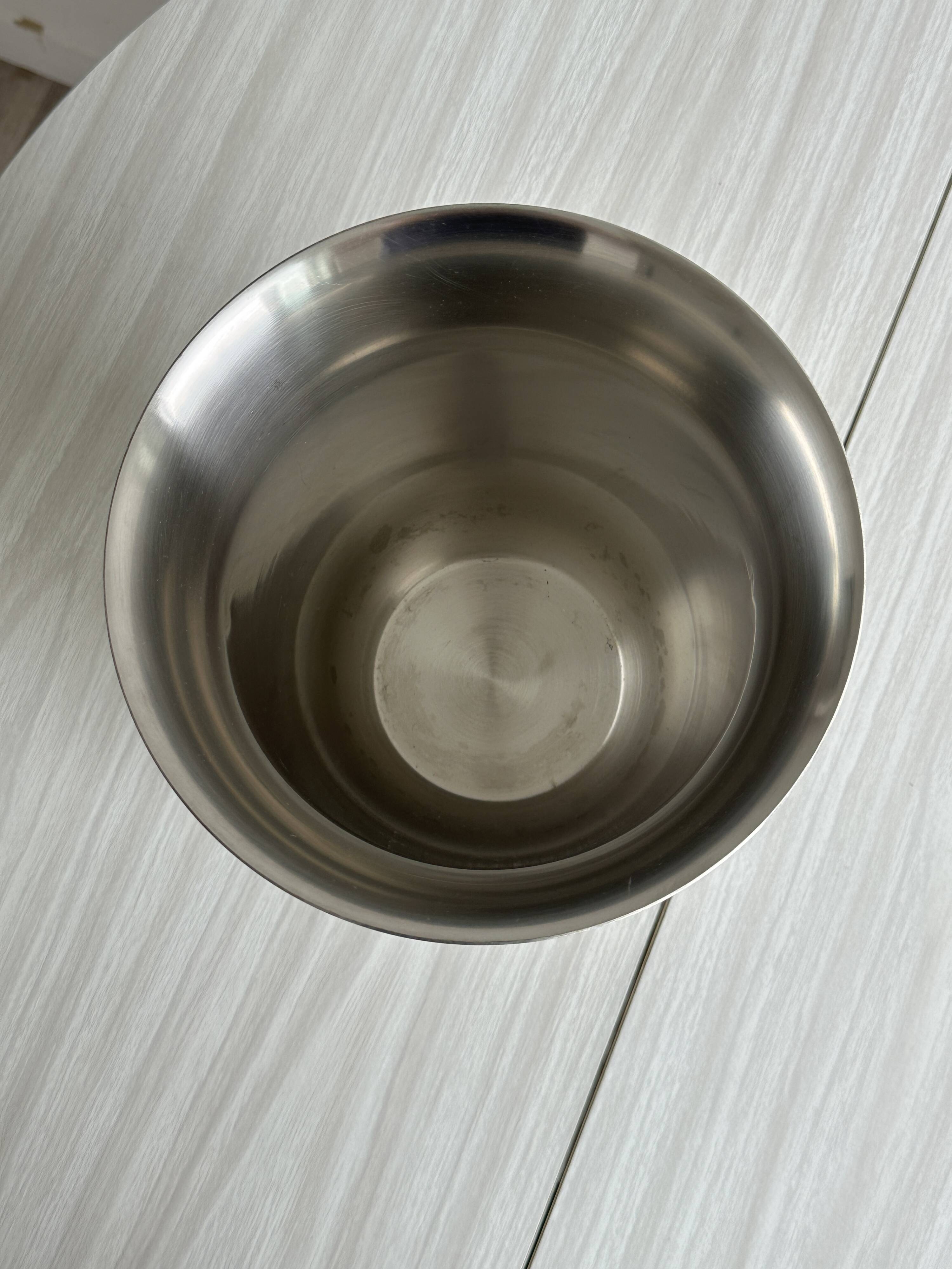 Shiny silver metal champagne bucket