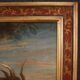 Antique Italian painting from the 17th century, bacchanal of cherubs