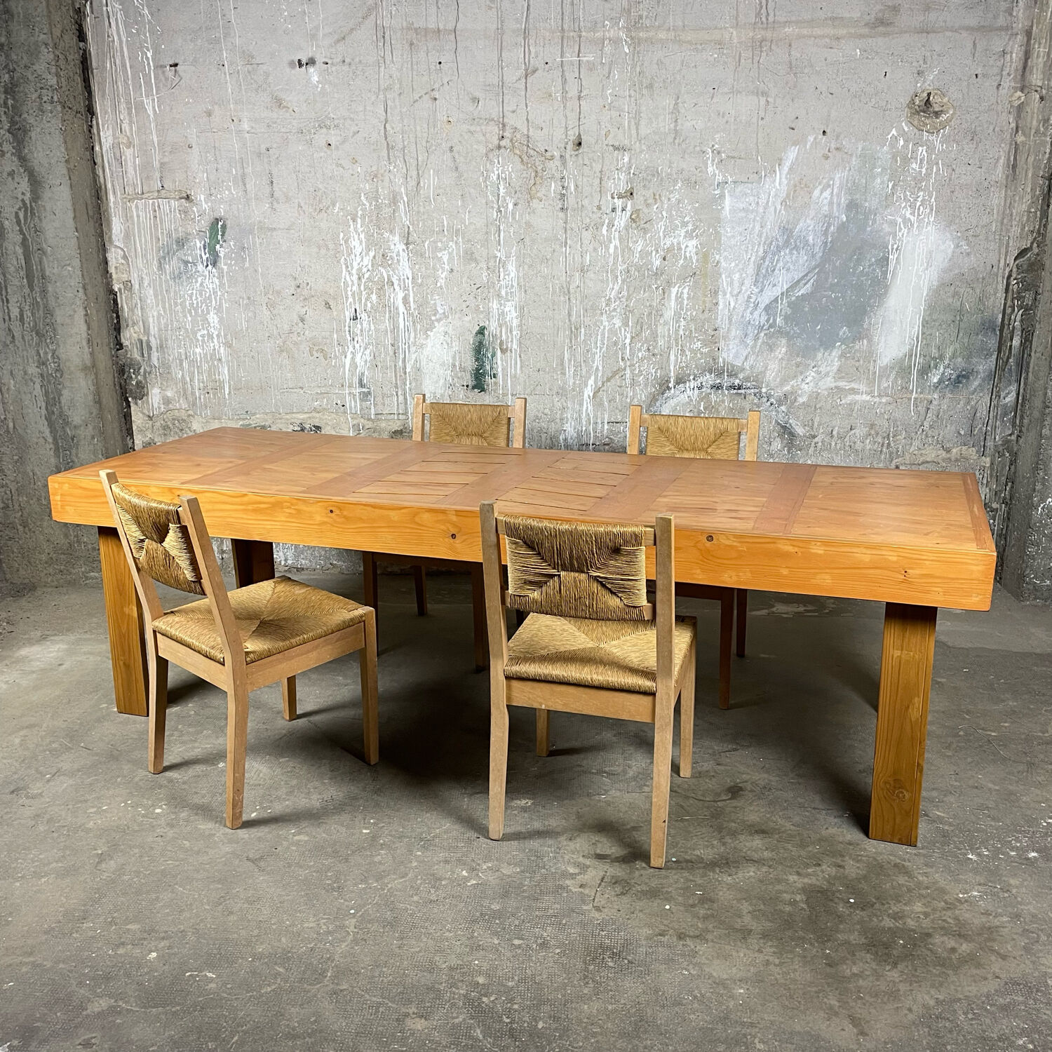 Solid pine farmhouse table 90 years