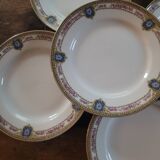 Set of 5 dessert plates – French Limoges porcelain, neo-style decor