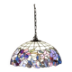 20th-Century Hanging Lamp with Multicolored Shade in the style of Tiffany, 1940s
