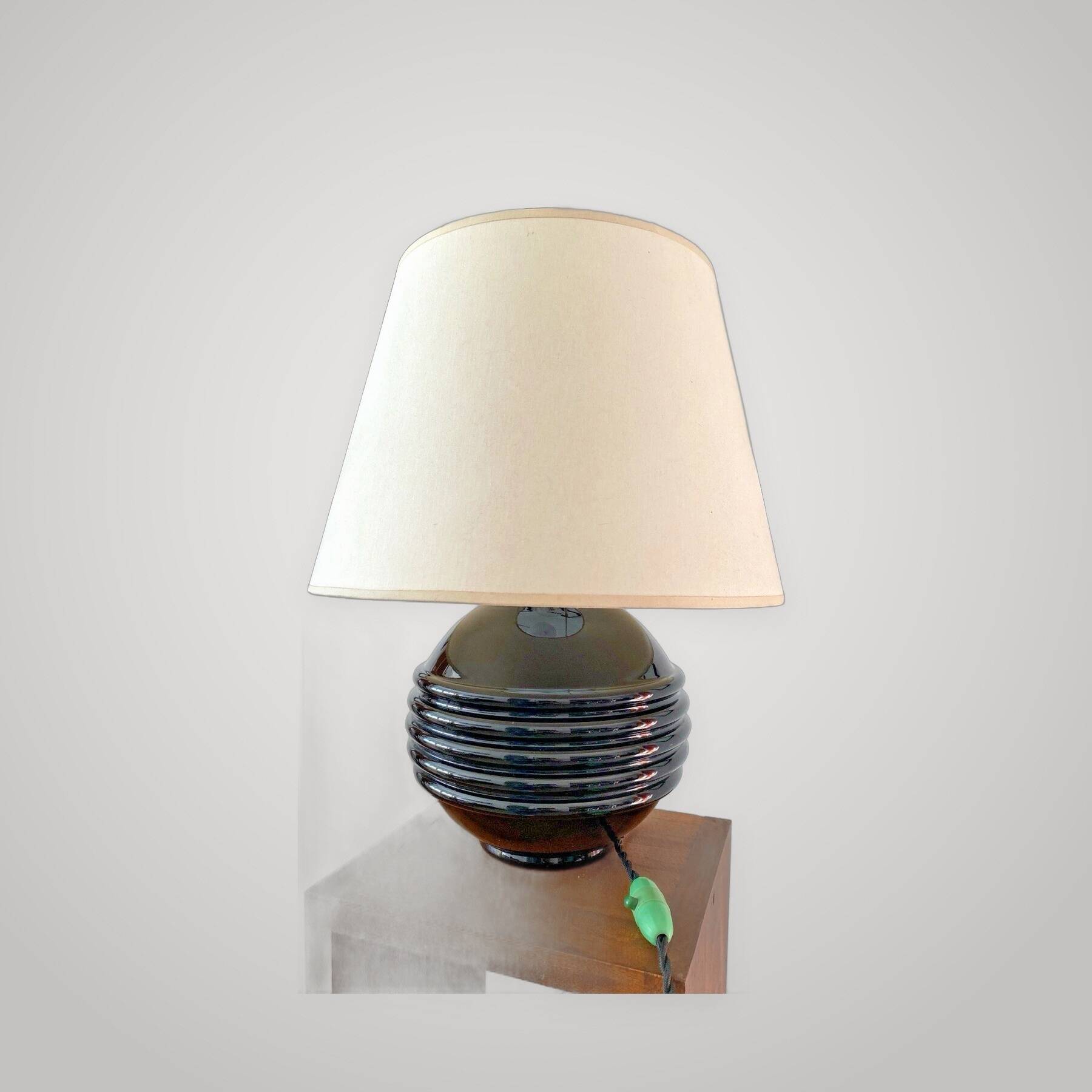 Art Deco lamp in black opaline – Jacques Adnet - elegance of the 1930s