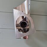 Pair of brushed aluminum wall lights, 1970s