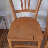 Trio of bistro chairs in beech 50s