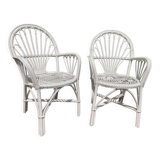 Paire de fauteuil en rotin des années 70 suédois
