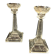 Pair of molded glass candle holders