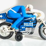 Motorcycle metal toy by Joustra, vintage France