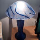Vintage blue blown glass mushroom lamp – Murano style