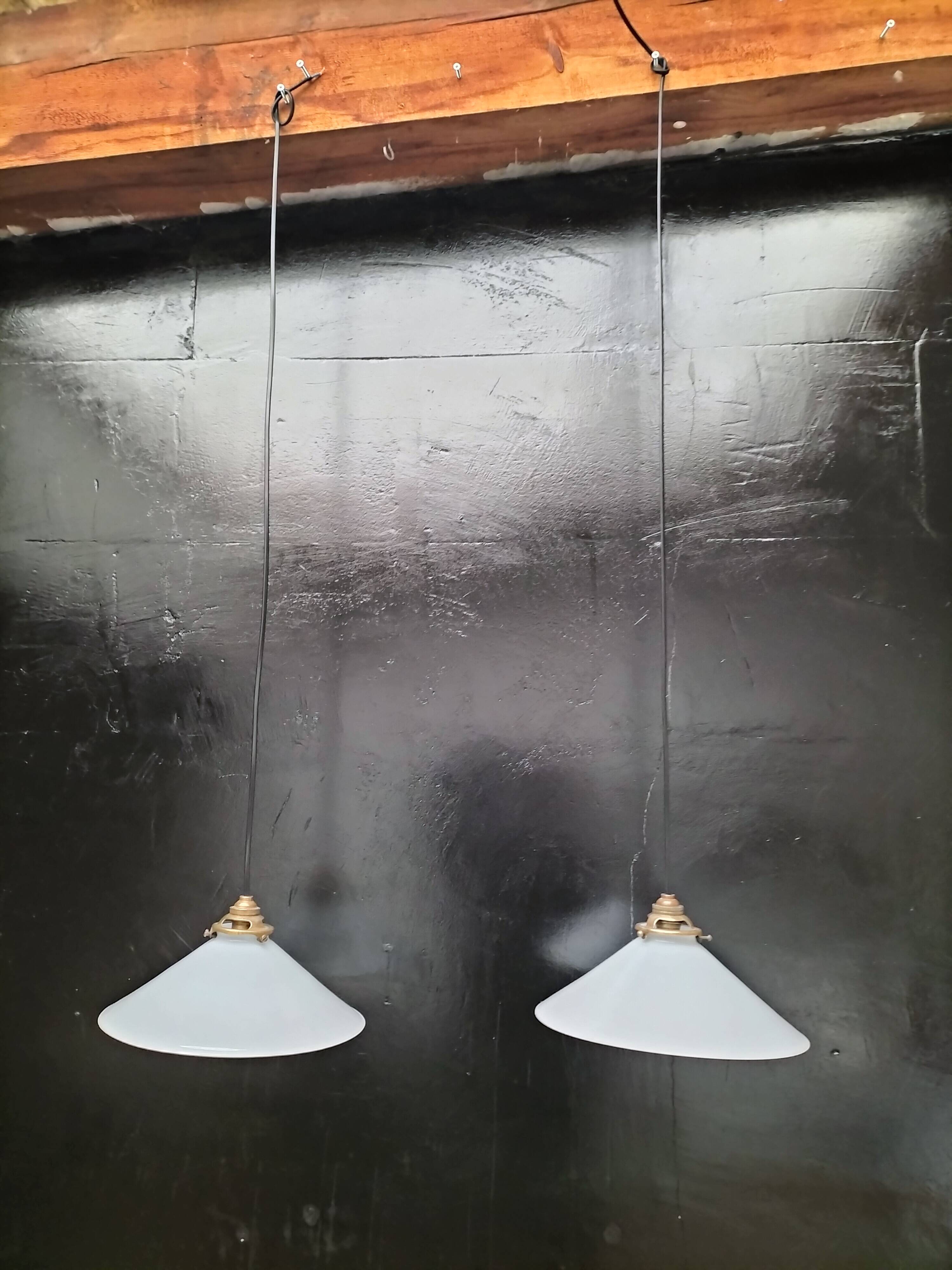 Opaline cone pendants