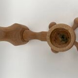 Vintage design wooden candle holder 1970 Arne Hoyer