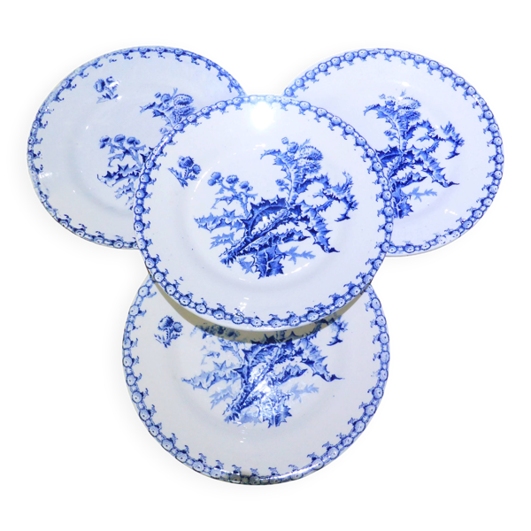 4 assiettes à dessert Gien Chardons 260326