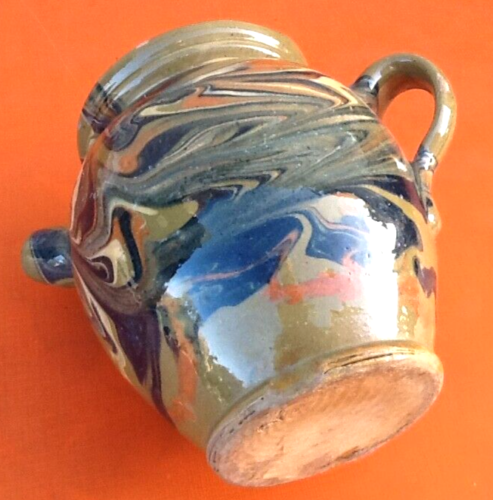 Water jug provençal glazed terracotta marbled effect 1940