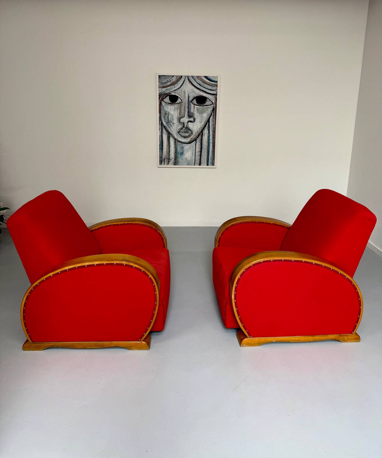 2 anciens fauteuils club art déco années 30 structure bois courbé