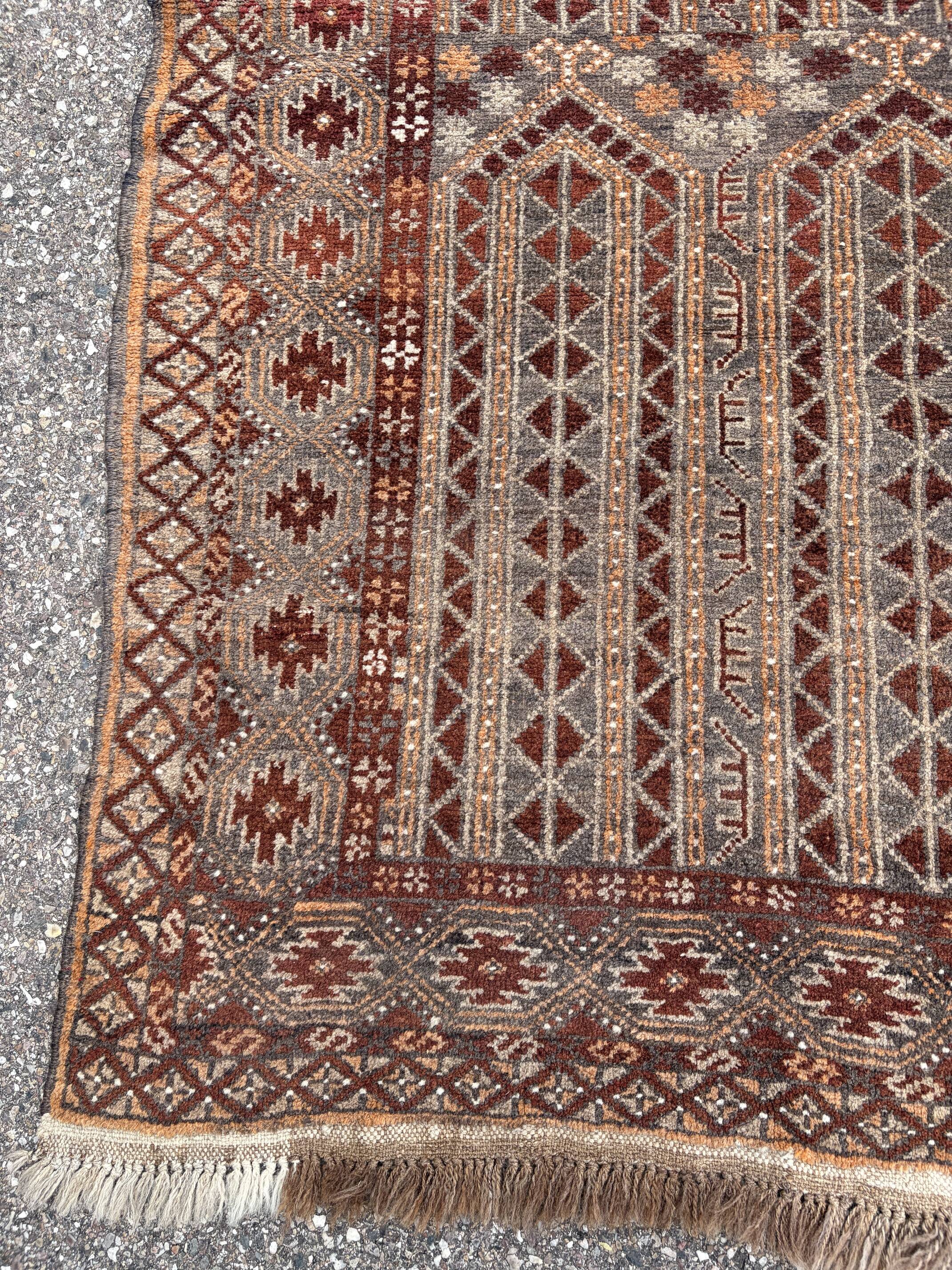 handwoven Turkmen carpet