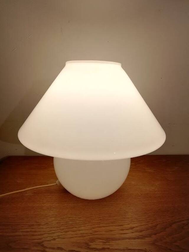 Vintage white opaline glass lamp
