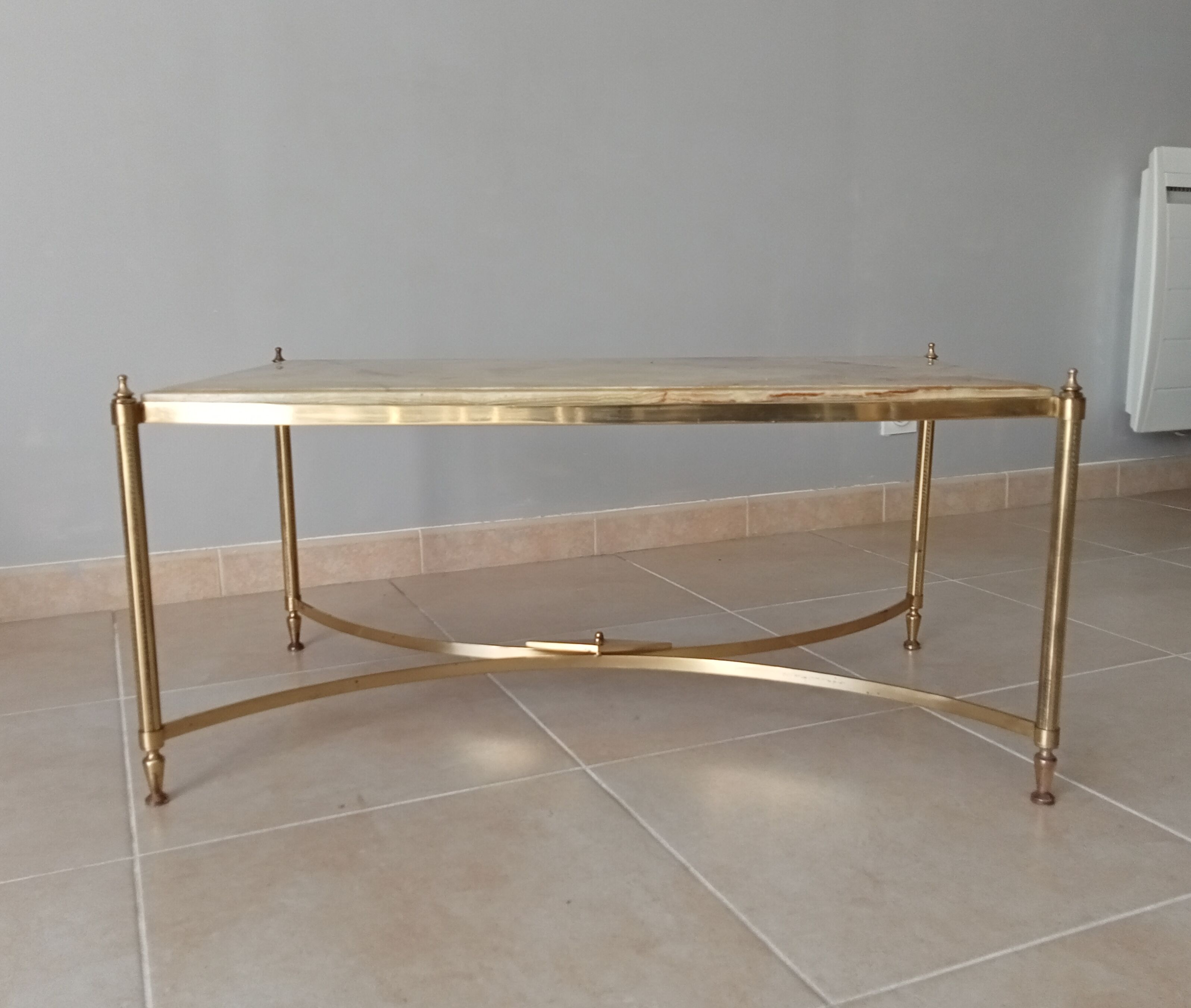 Neoclassical marble and brass coffee table 50s/60s