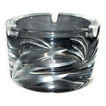 Cendrier vintage en cristal taillé signé Carabin 1989