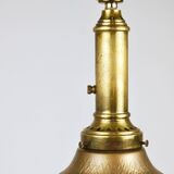 Art Nouveau pendant lamp in brass and glass from the 1920s, ceiling light, Jena, Germany.