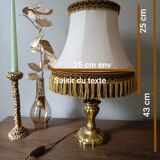 Chic retro lamp with a bronze pagoda fringe shade, 1950.