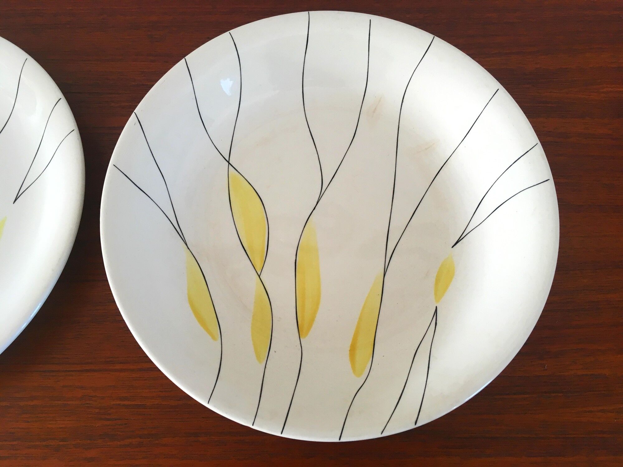 2 Vintage dishes in Salins earthenware service clear 50s
