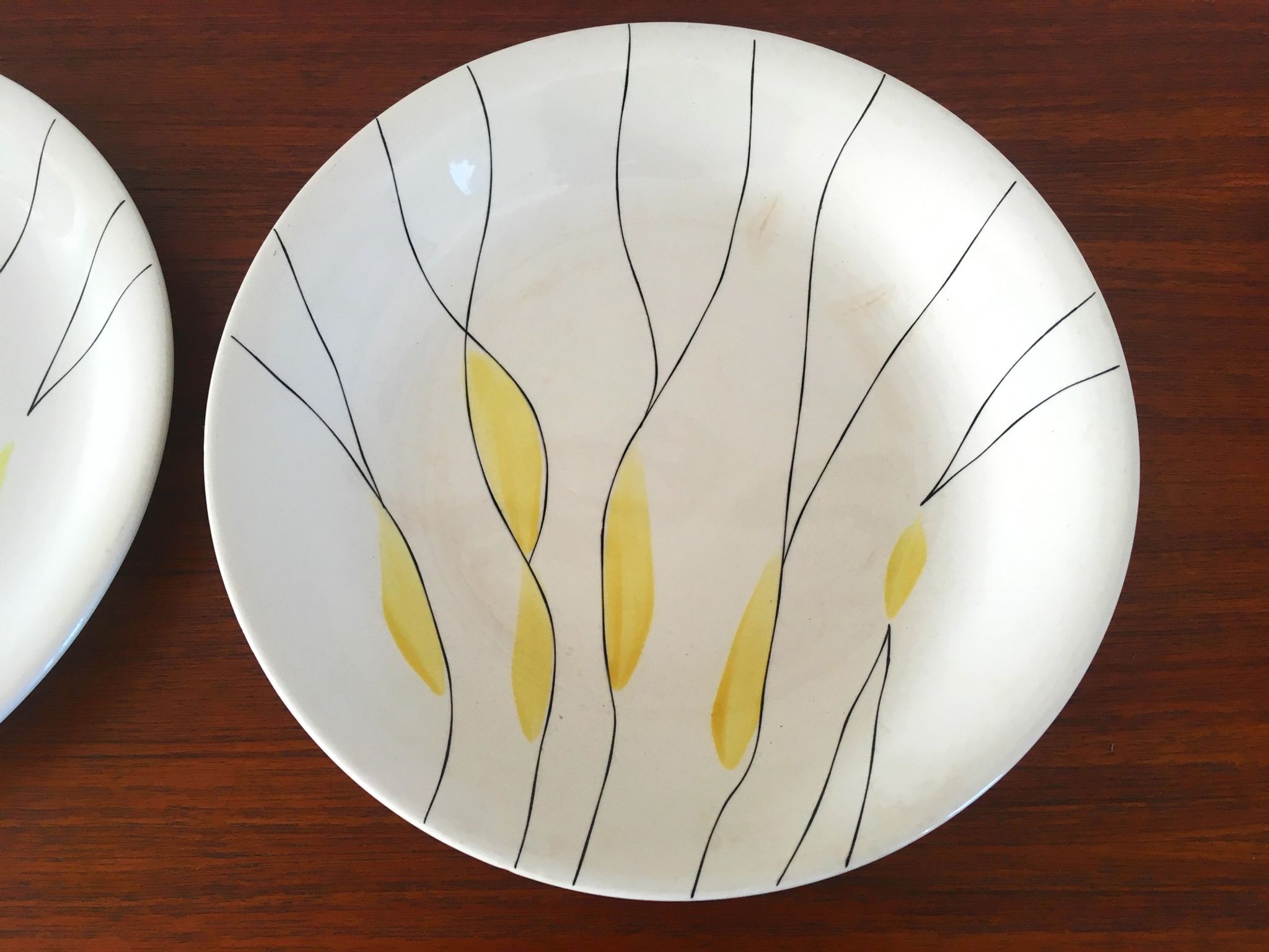 2 Vintage dishes in Salins earthenware service clear 50s