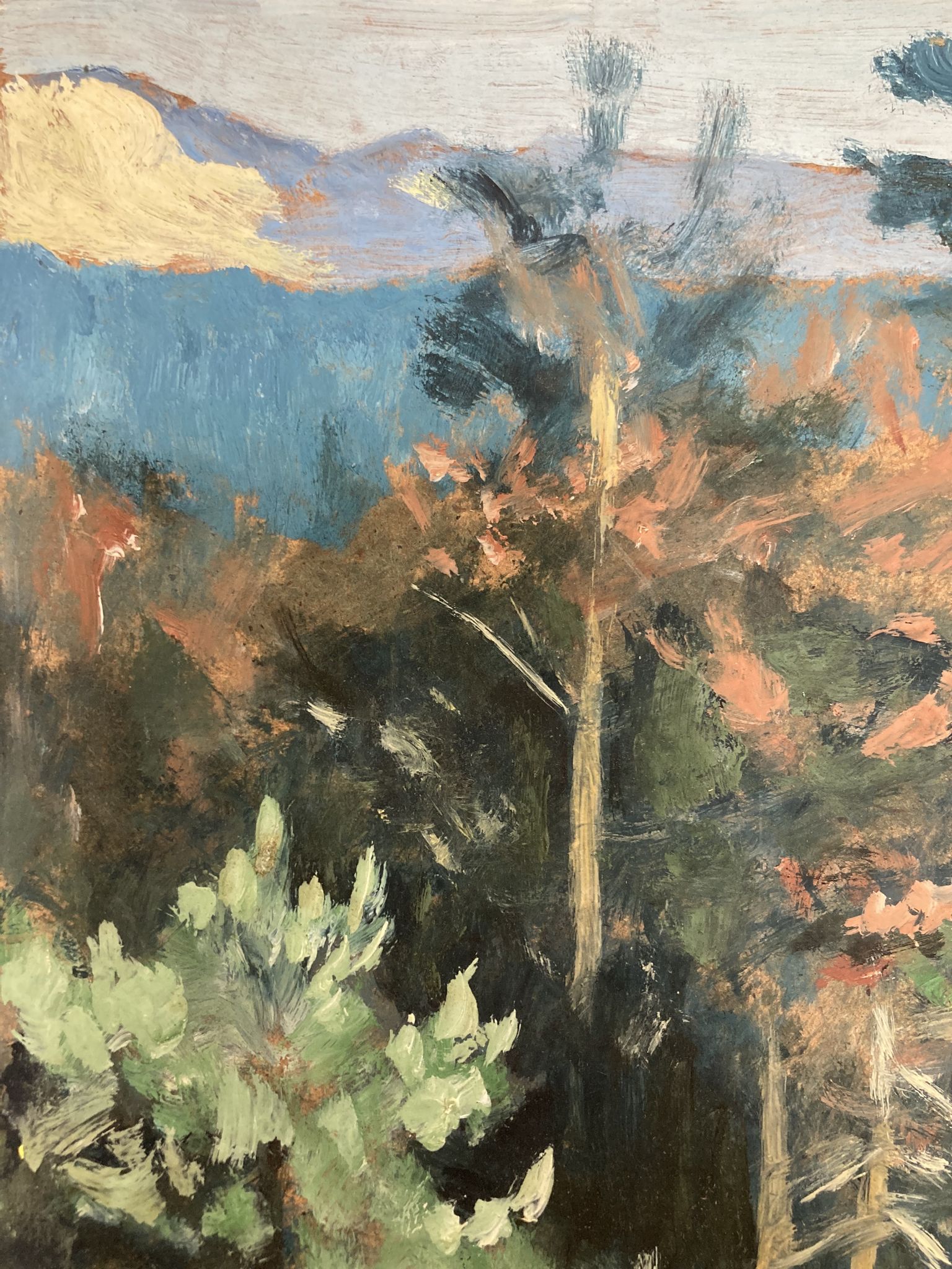 Oil on vintage panel signed