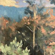Oil on vintage panel signed