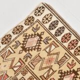 4x7 Cream & Brown Turkish Vintage Rug 120x211Cm SK 22198