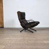 P40 Lounge Chair By Osvaldo Borsani For Tecno In Original Leather, Italy 1960s