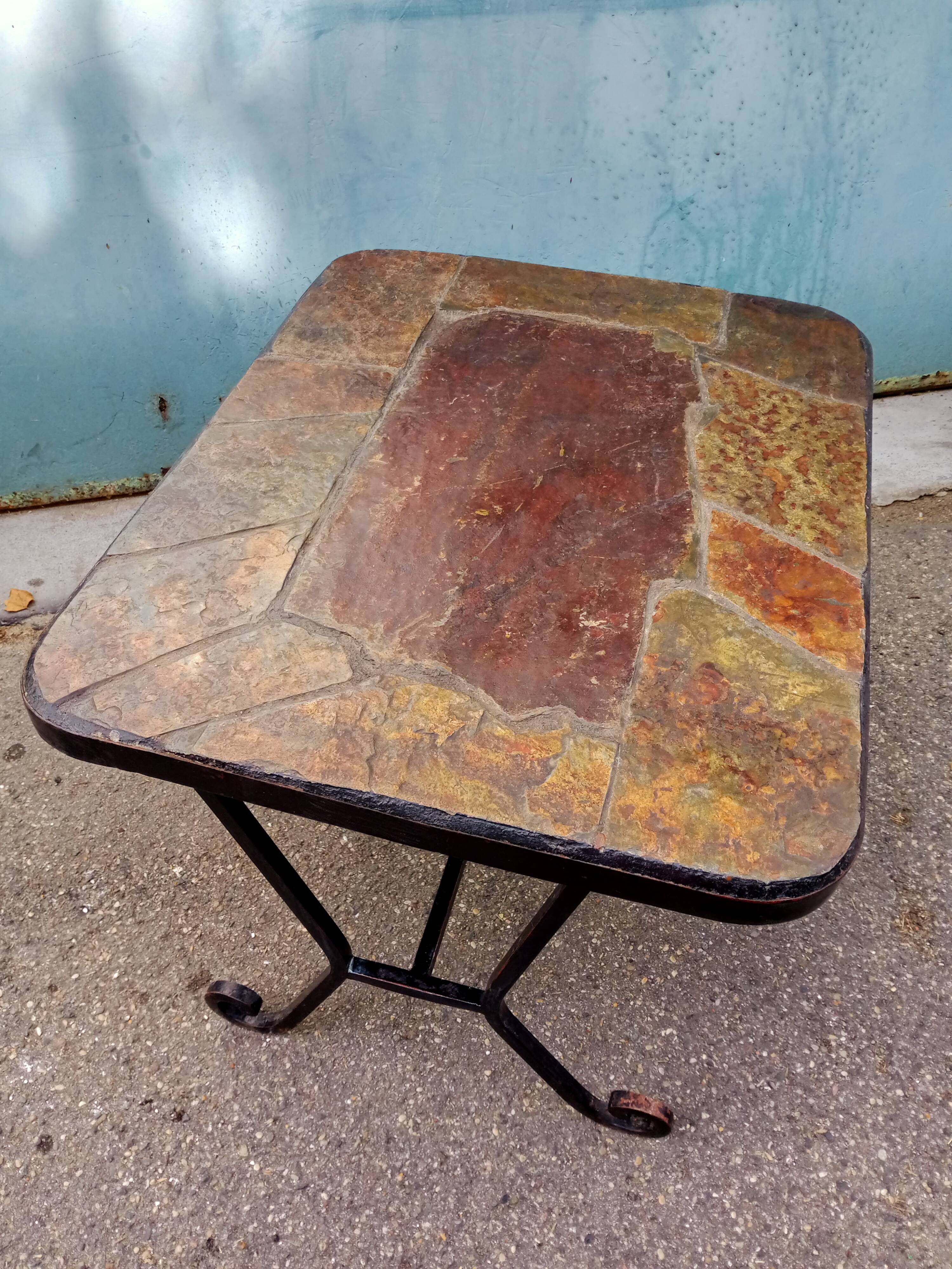 Table basse années 60 fer forgé