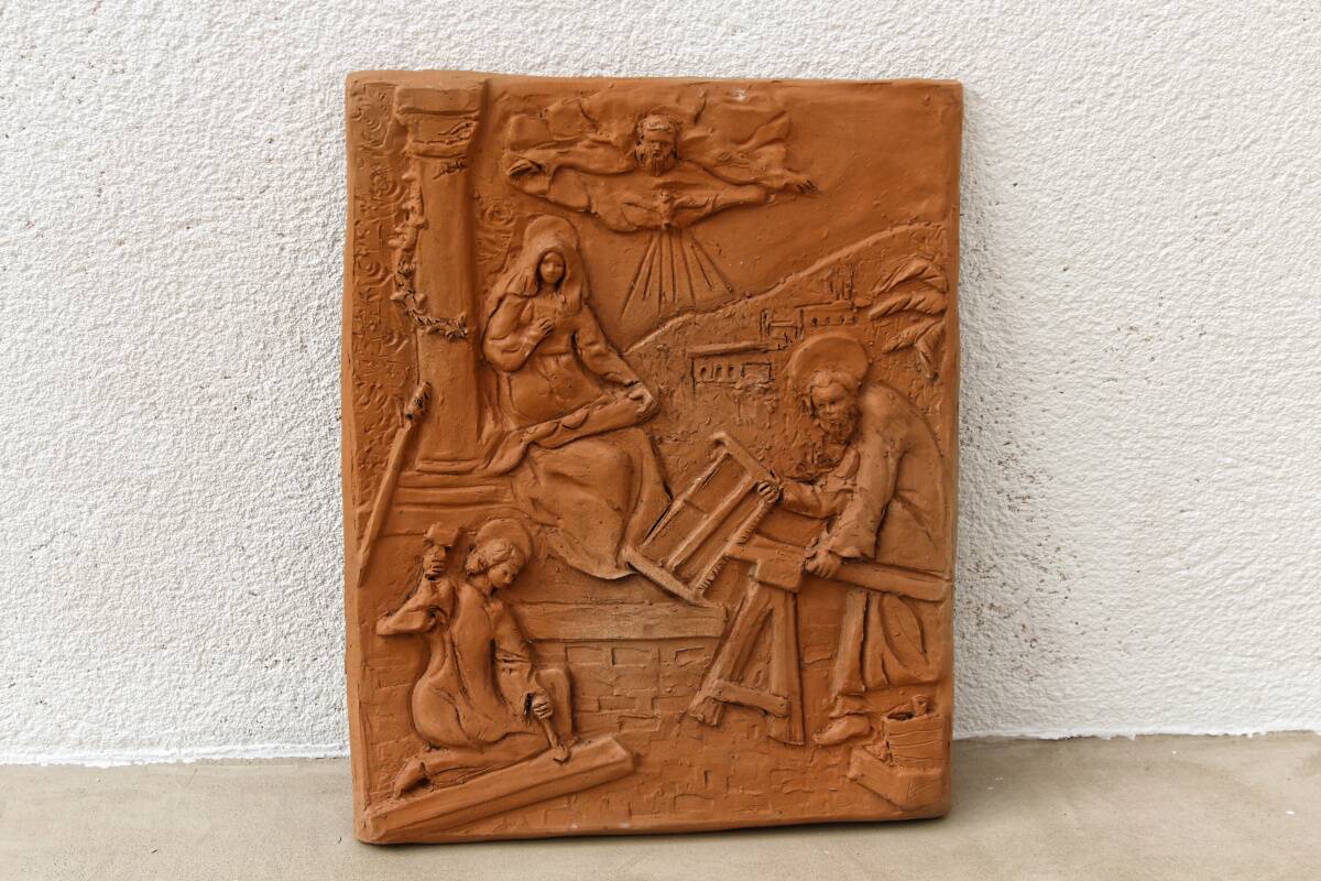 Terracotta bas relief, Holy Family