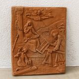 Terracotta bas relief, Holy Family