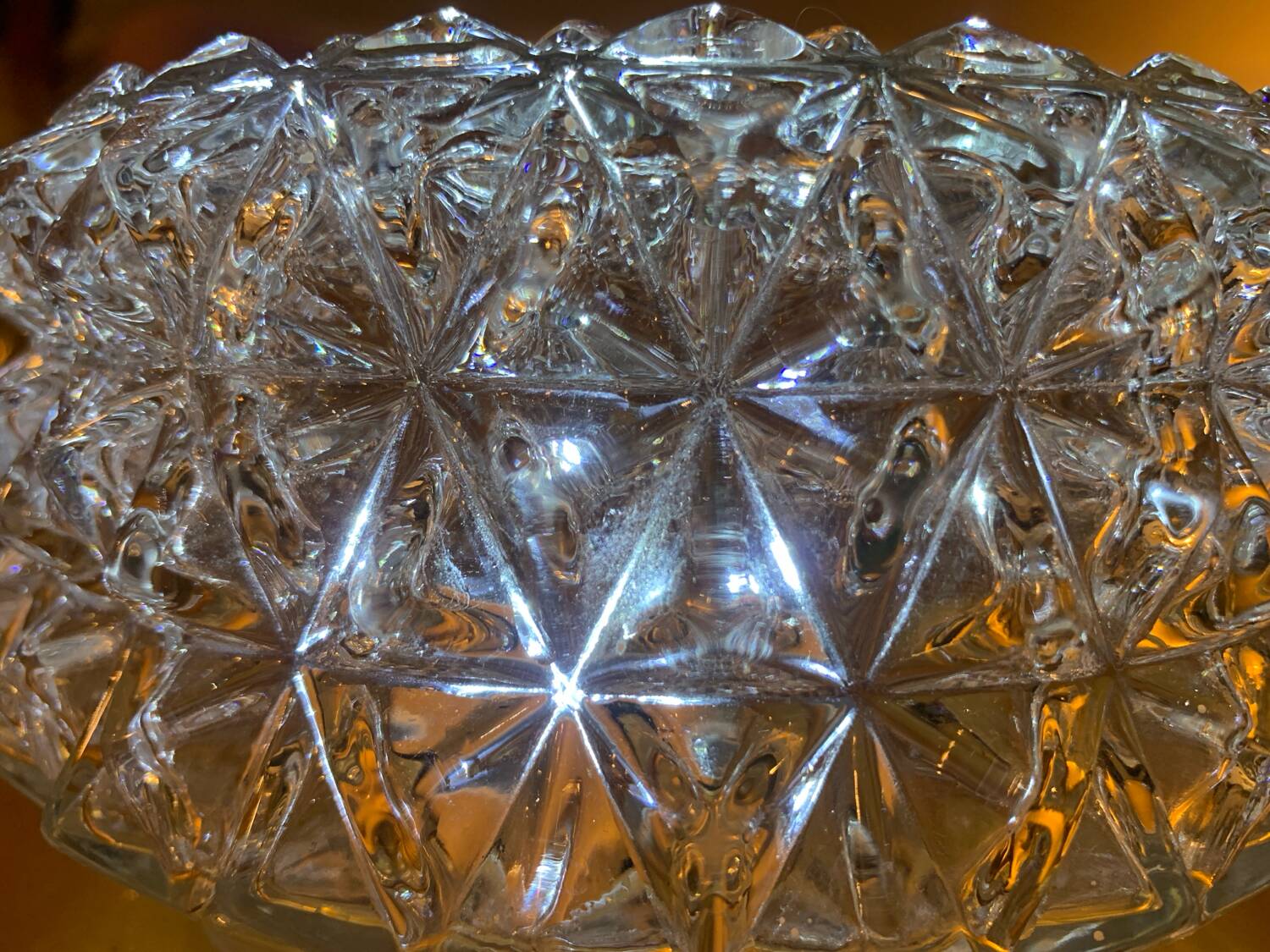 Round star-shaped glass ceiling light