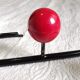 Vintage metal hook and 3 tricolor wooden hooks 40.5 cm