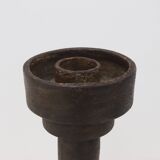 Signed Studio Pottery Brutalist Stoneware Cylindrical Object 1960s