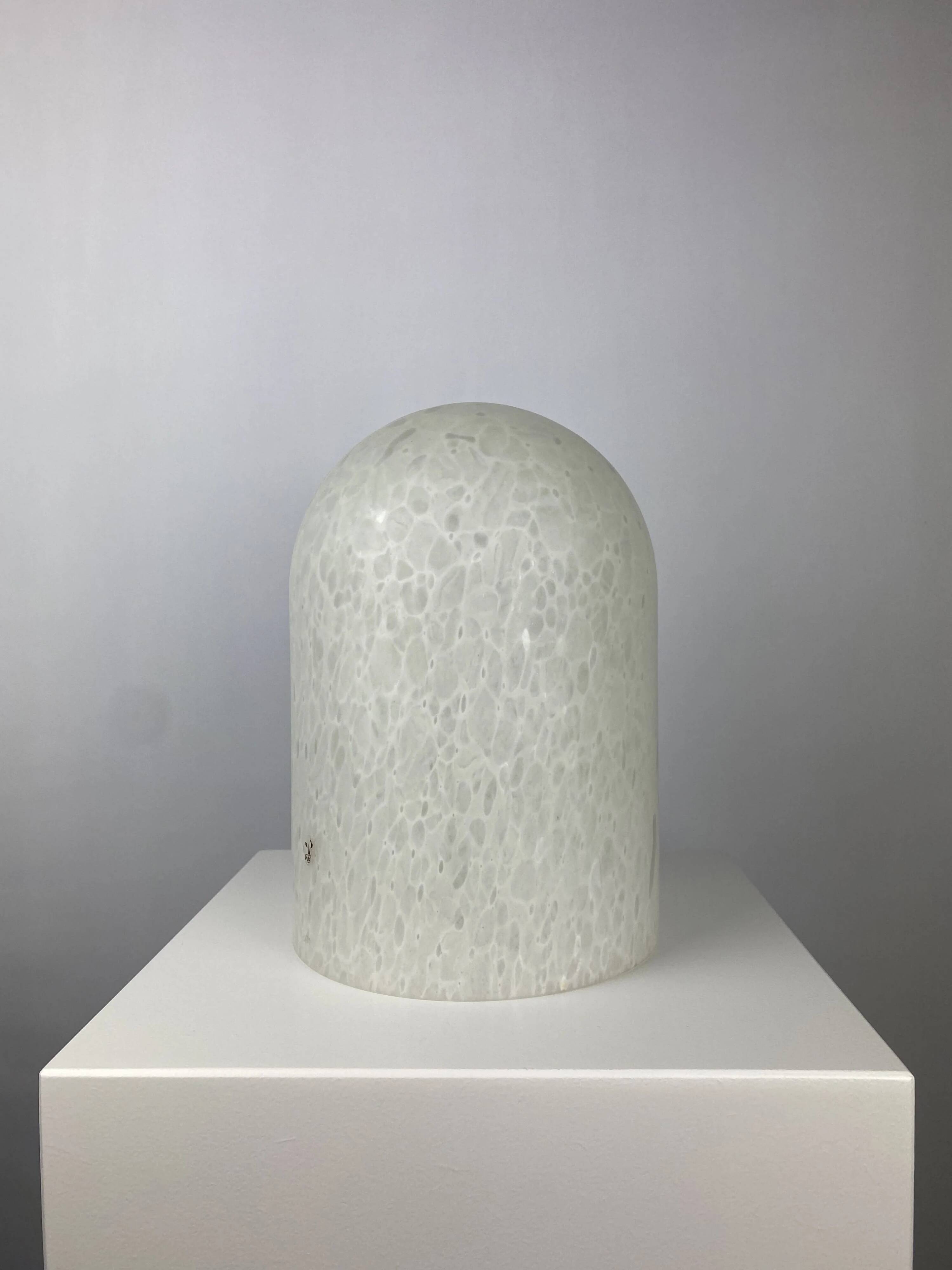 Dome table lamp in white crystal glass Peill and Putzler 1970