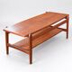 Vintage teak coffee table with reversible top