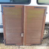 Wooden louver shutters 2 swings L 69.5 x H 138 cm