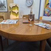 Table scandinave vintage double rallonge papillon