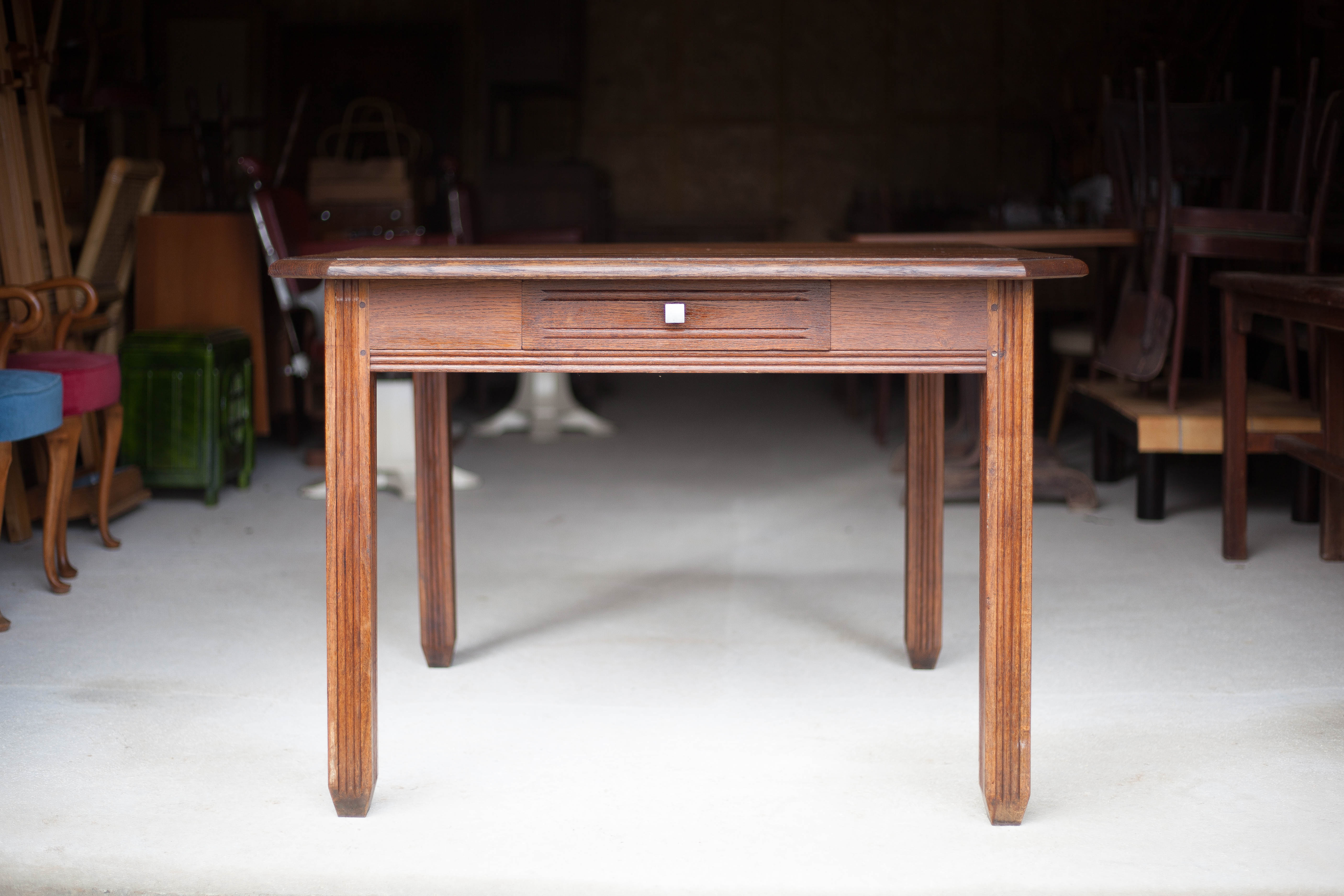 Square wooden art-deco table