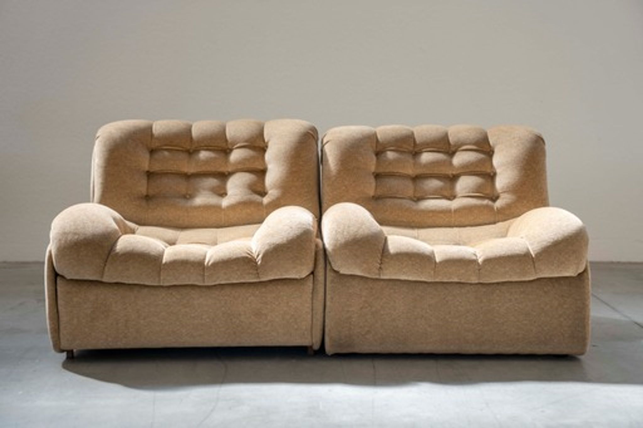 Modular sofa semicircle '70, F.lli Carloni set of 3