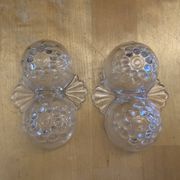 Pair of Vintage Moulded Glass Shell Salt and Pepper Shakers