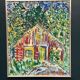Original Swedish Oil On Canvas – “Red Hut” By Uno F. Svensson – Vintage & Framed – 68 × 57 Cm (26.8" × 22.4")