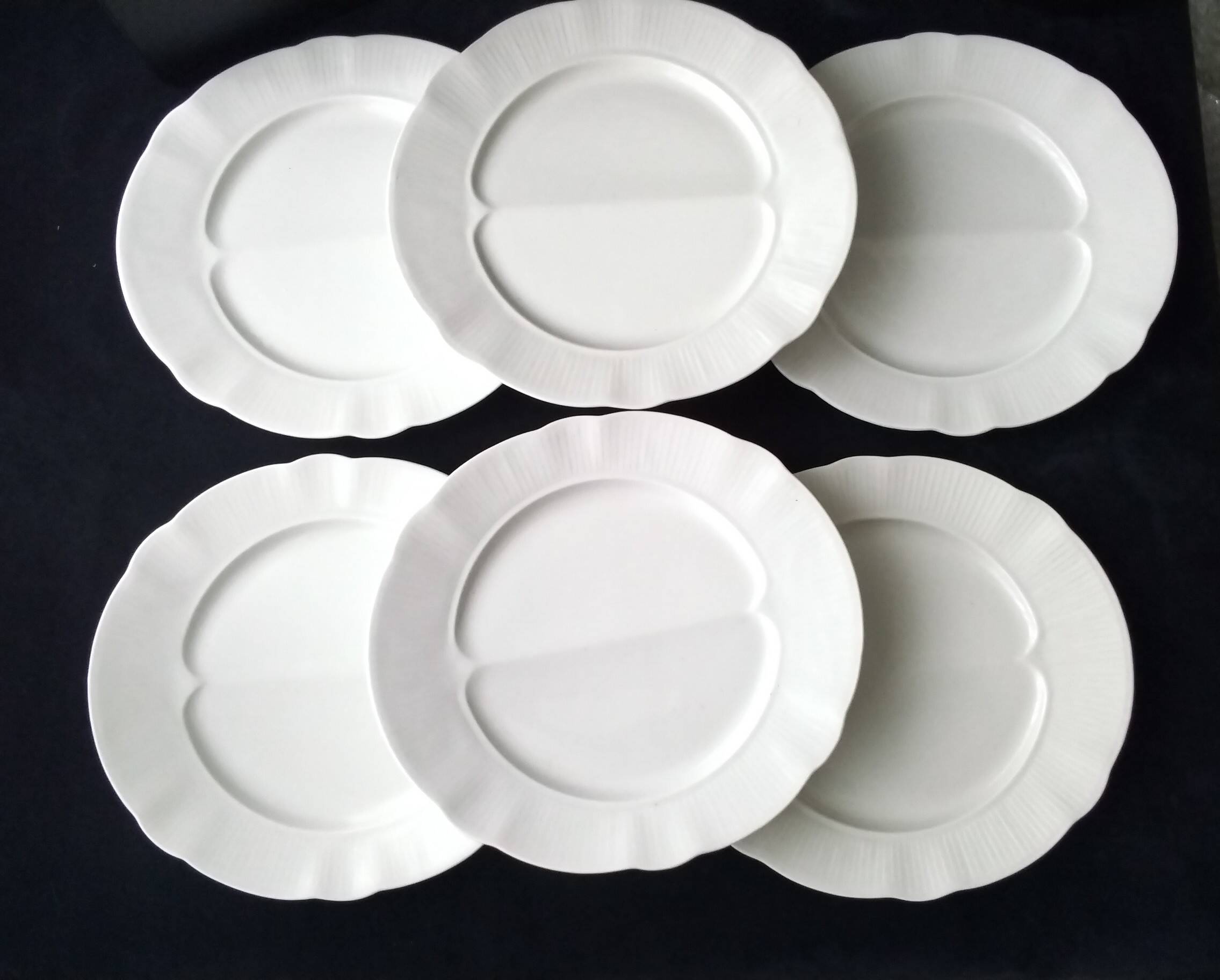 6 asparagus plates in Pillivuyt porcelain