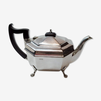 Sheffield-plated English Art Deco silver teapot