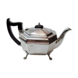 Sheffield-plated English Art Deco silver teapot